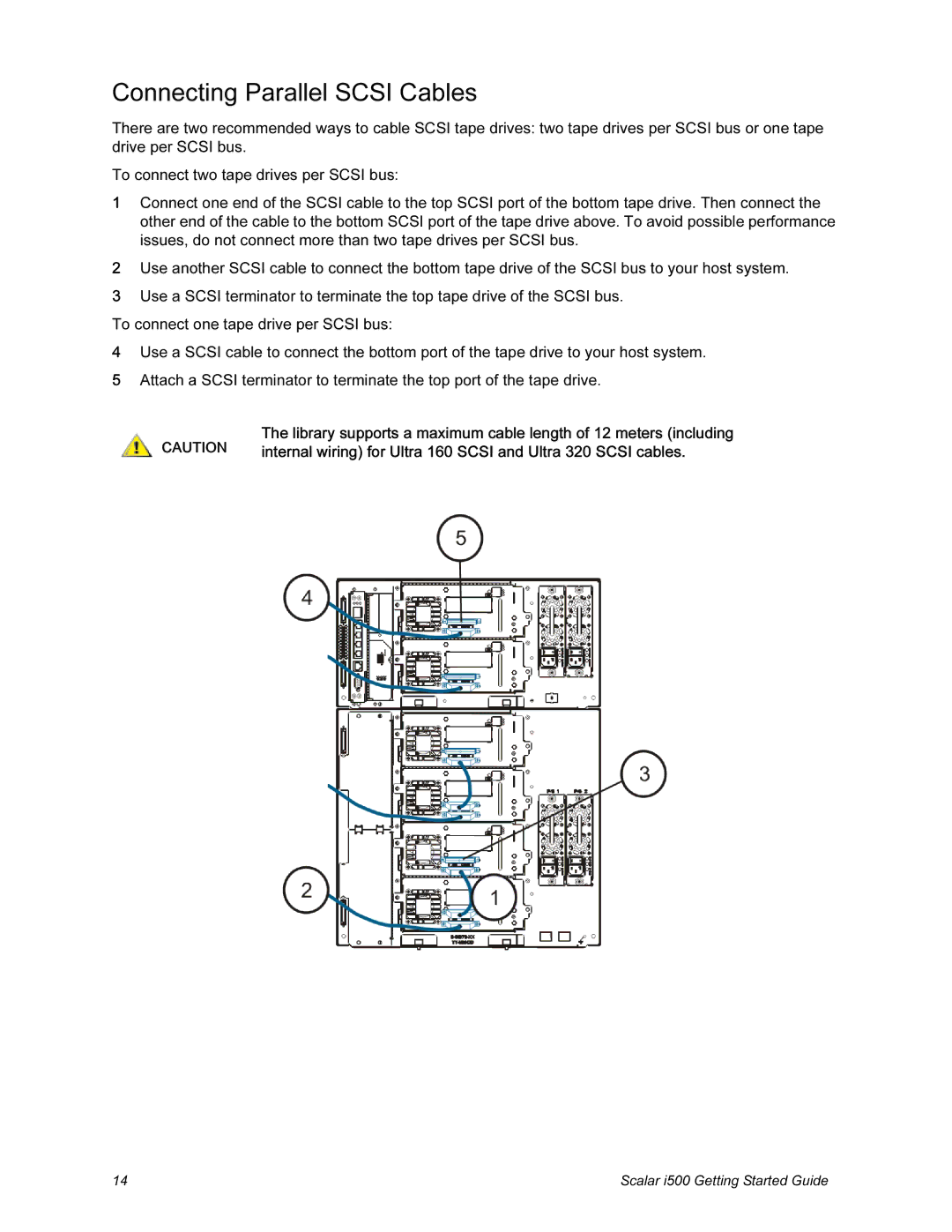 Quantum i500 manual Connecting Parallel Scsi Cables 