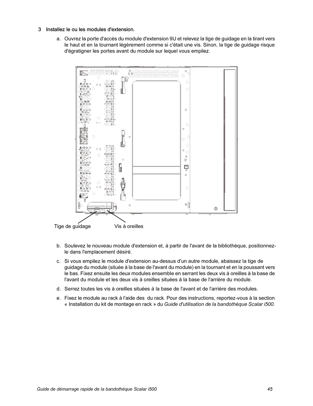 Quantum i500 manual Guide de démarrage rapide de la bandothèque Scalar 