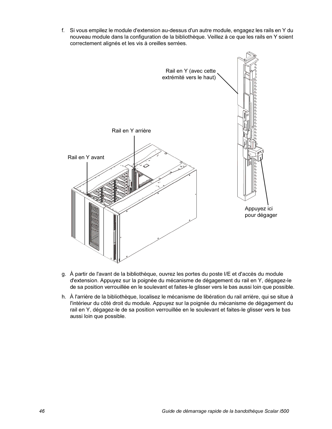 Quantum i500 manual Guide de démarrage rapide de la bandothèque Scalar 