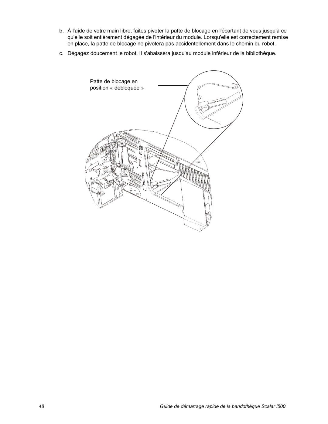 Quantum i500 manual Guide de démarrage rapide de la bandothèque Scalar 