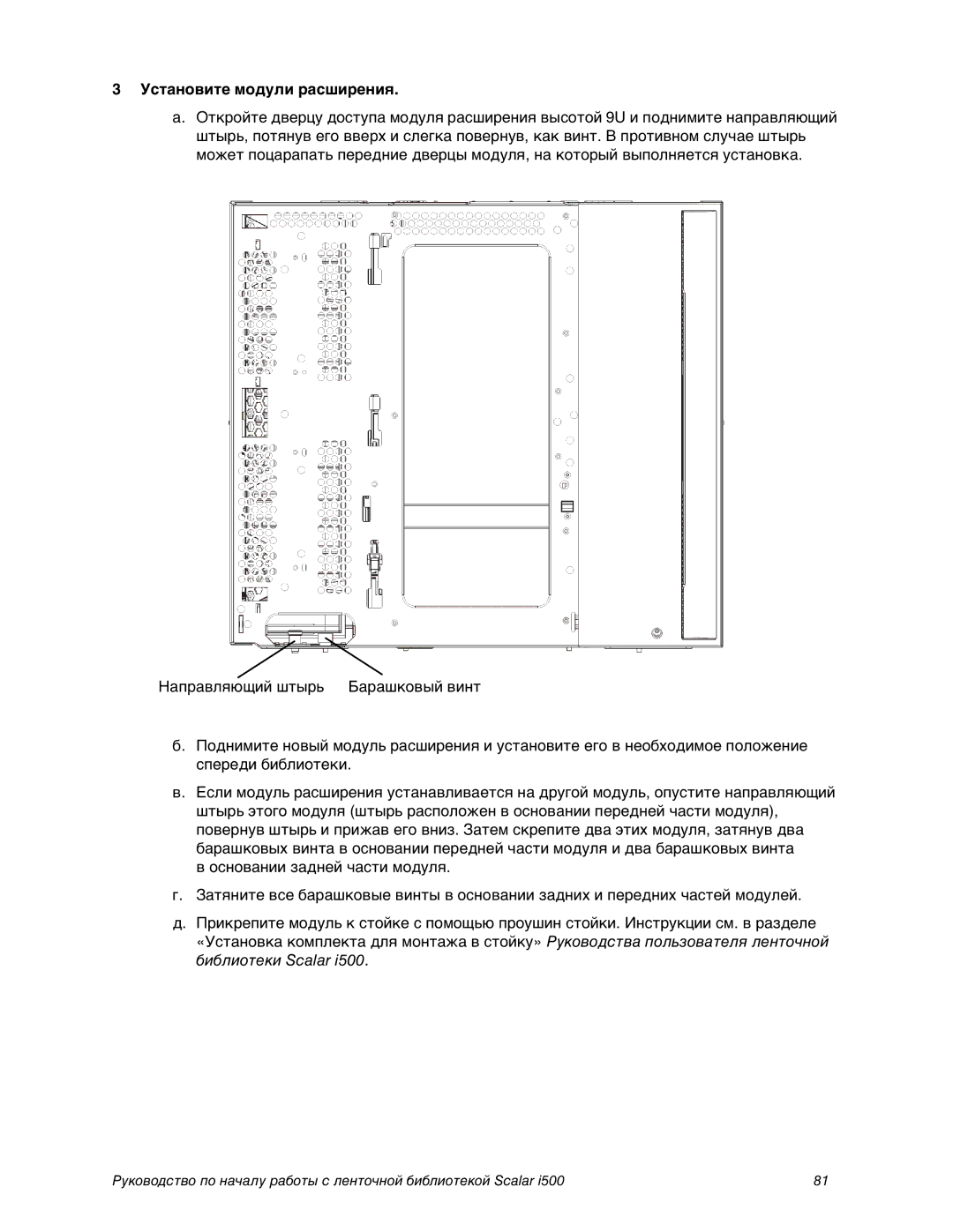 Quantum i500 manual Установите модули расширения 