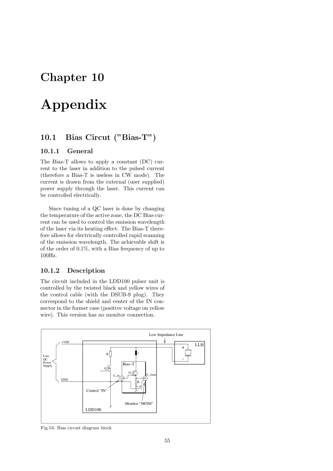 Quantum Instruments Cascade Laser Starter Kit manual Appendix, Bias Circut Bias-T, General 