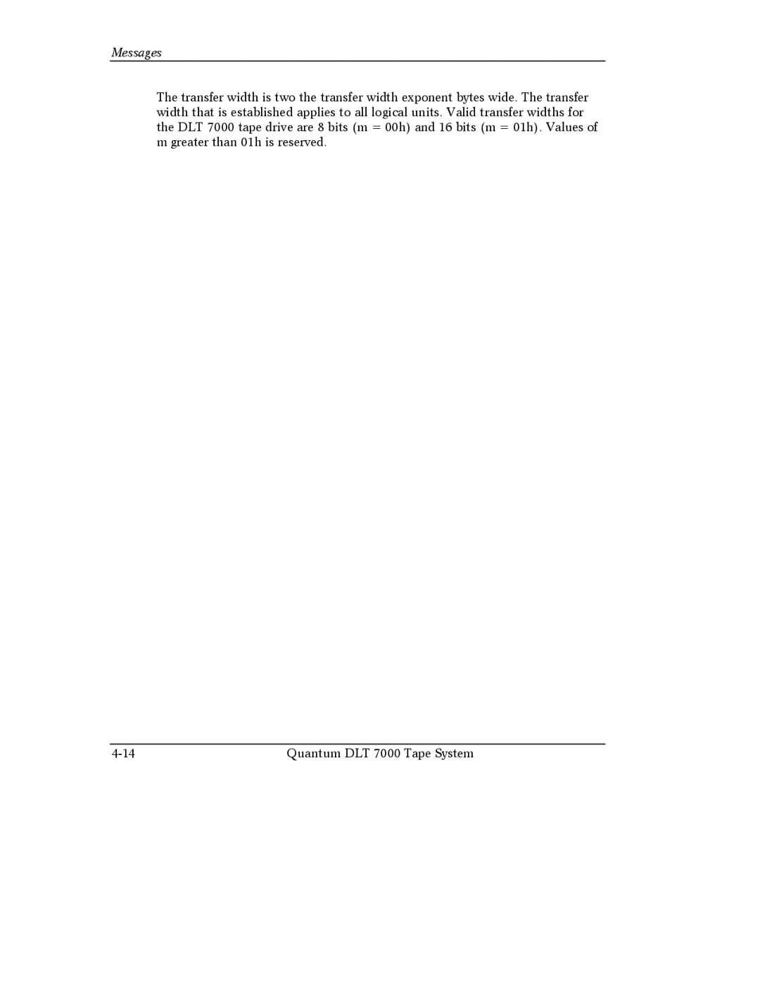 Quantum Instruments DLT 7000 manual Messages 