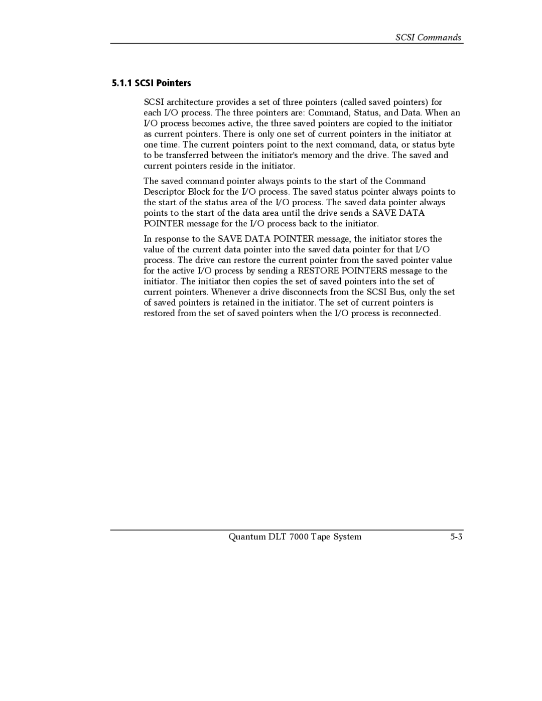 Quantum Instruments DLT 7000 manual Scsi Pointers, Scsi Commands 