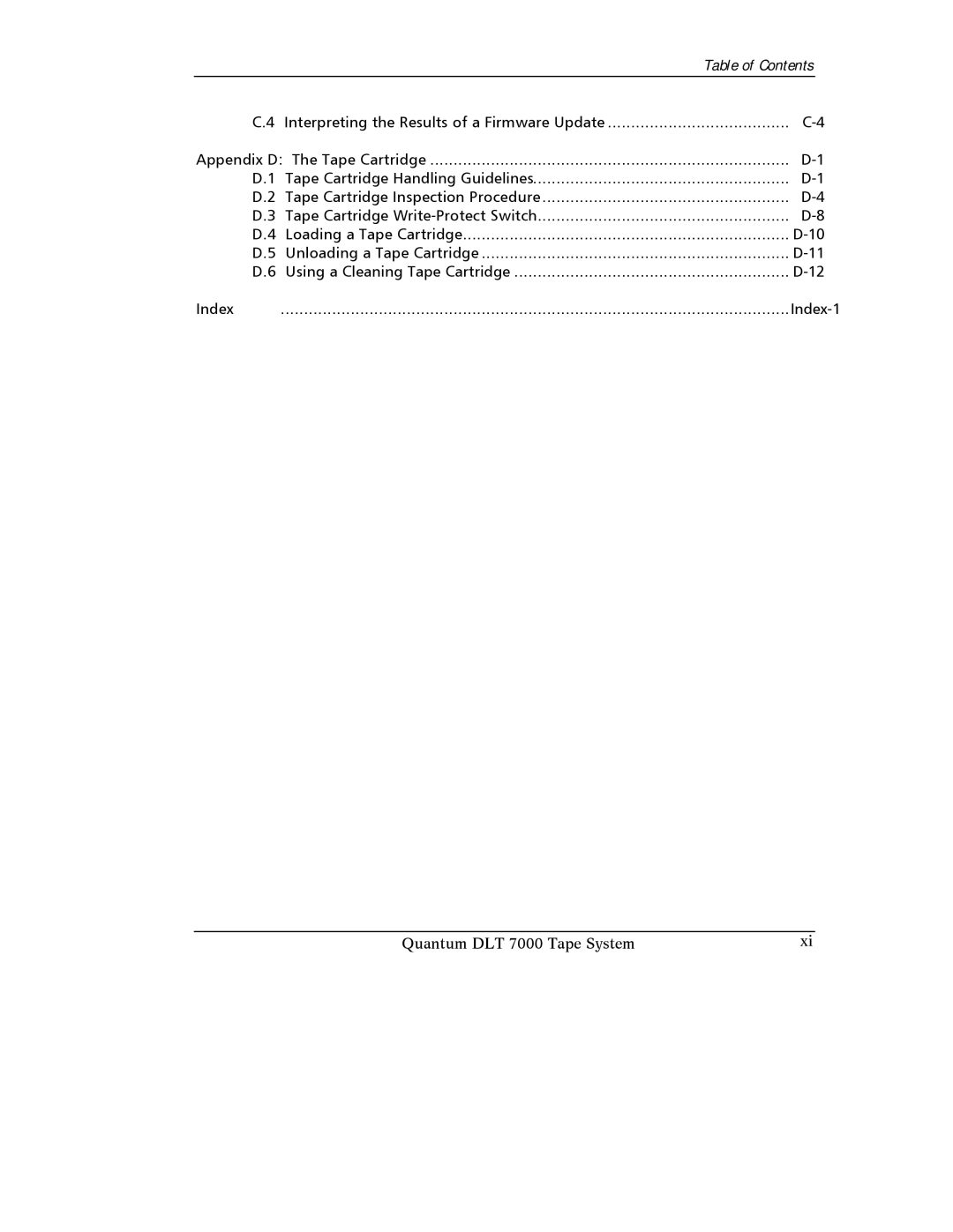 Quantum Instruments DLT 7000 manual Index-1 