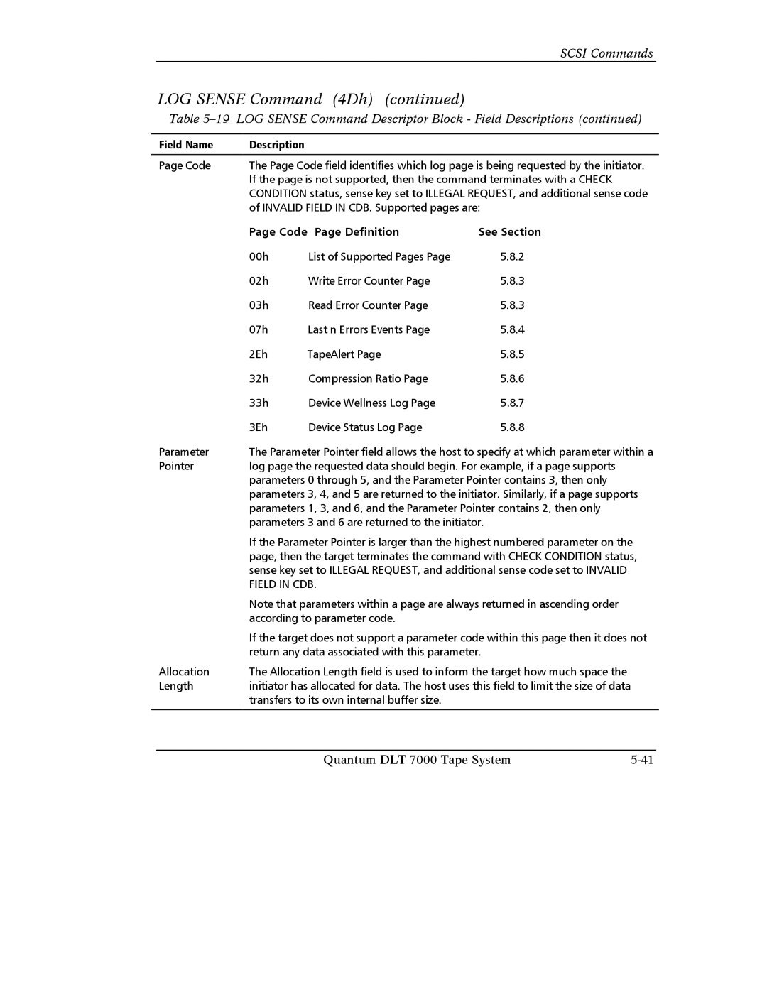 Quantum Instruments DLT 7000 manual Code Definition See Section 