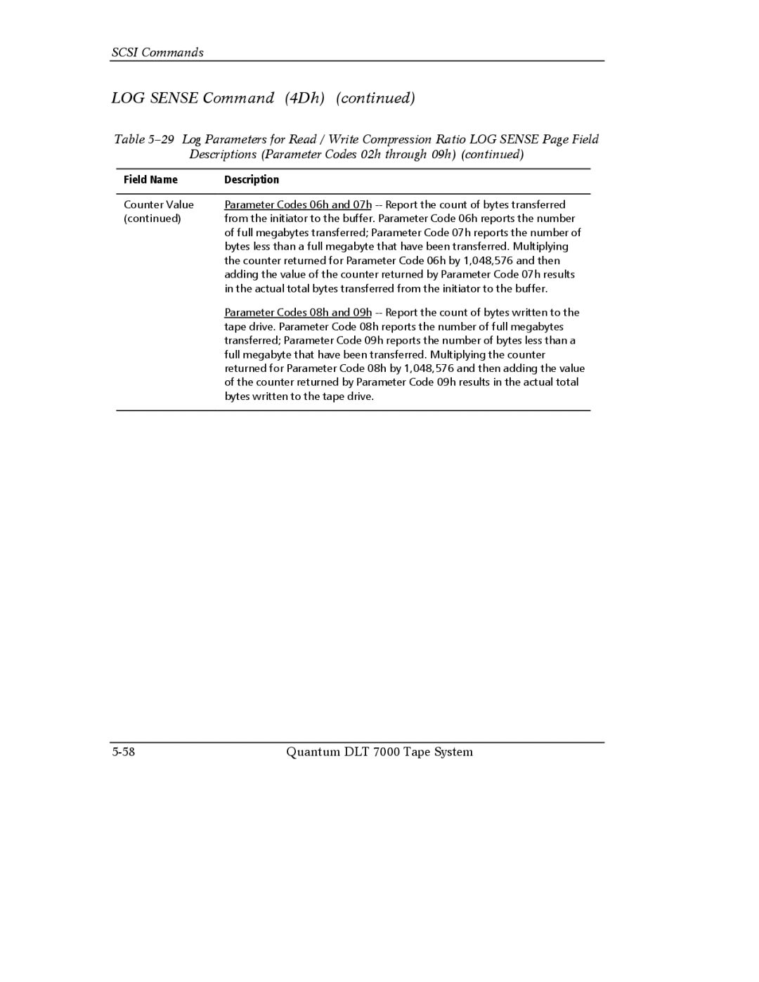 Quantum Instruments DLT 7000 manual Bytes written to the tape drive 