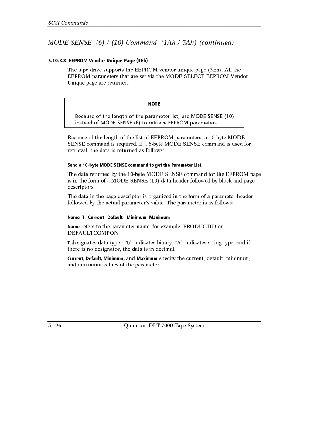 Quantum Instruments DLT 7000 manual Eeprom Vendor Unique Page 3Eh, Defaultcompon 