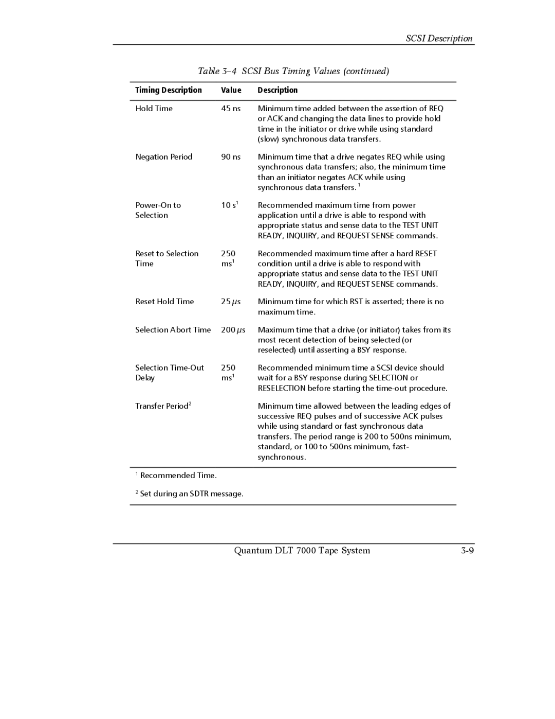 Quantum Instruments DLT 7000 manual Scsi Description 