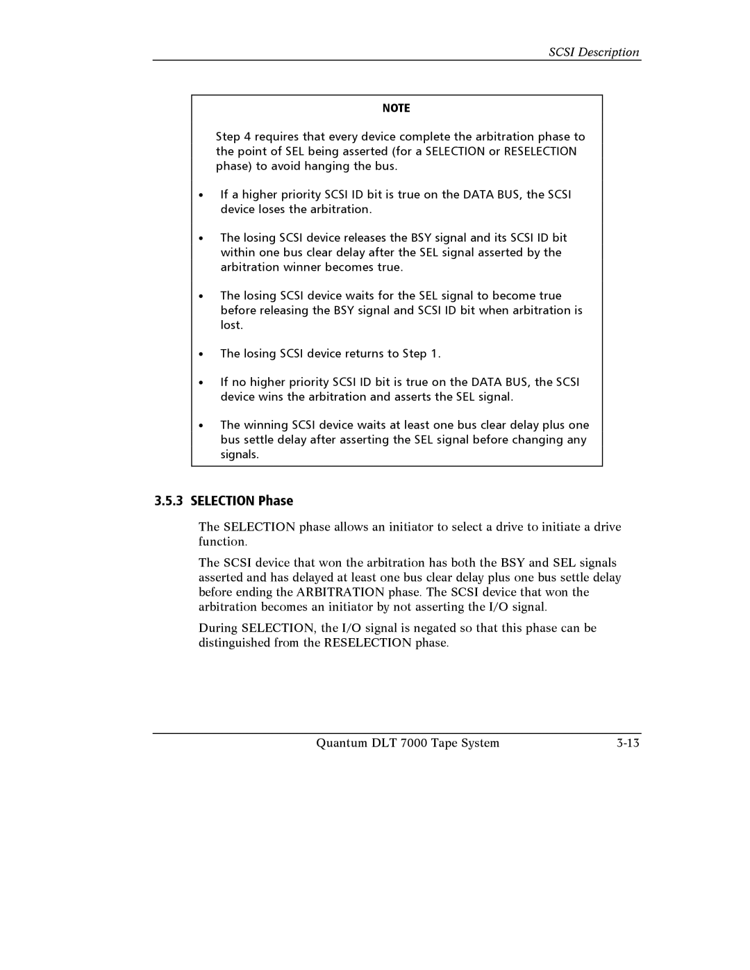 Quantum Instruments DLT 7000 manual Selection Phase 