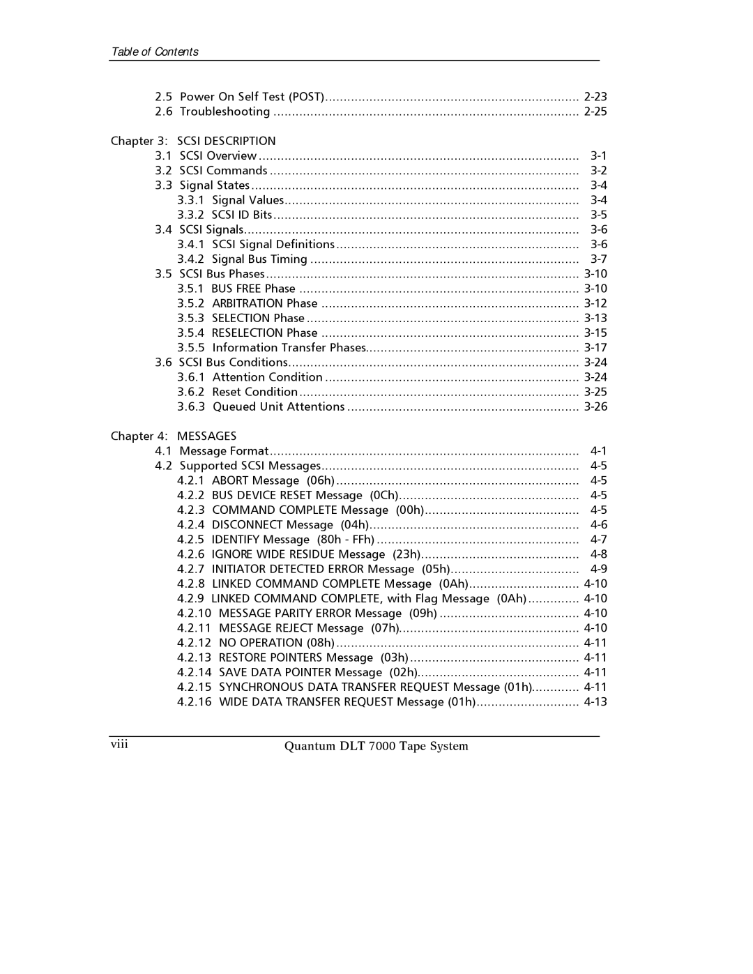 Quantum Instruments DLT 7000 manual Table of Contents 