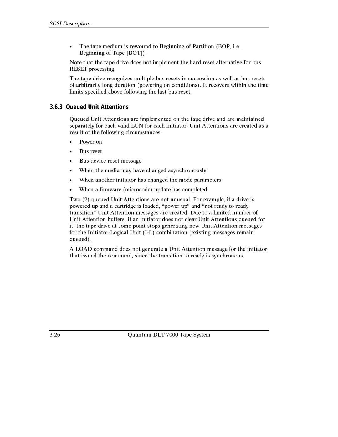 Quantum Instruments DLT 7000 manual Queued Unit Attentions 