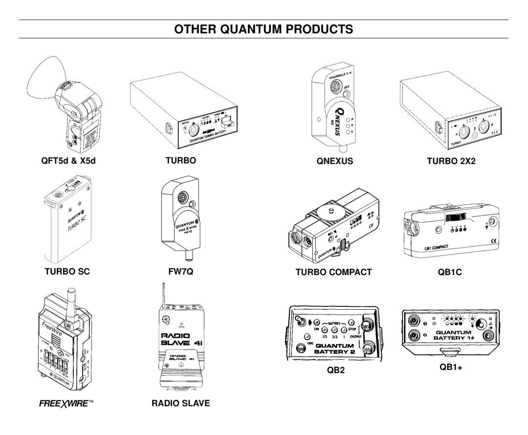 Quantum Instruments K37174 operating instructions Other Quantum Products 