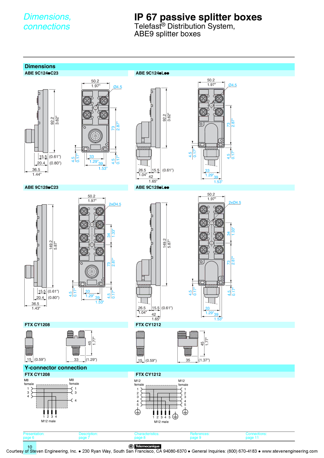 Quantum Instruments Splitter Boxes manual Dimensions, Connector connection 