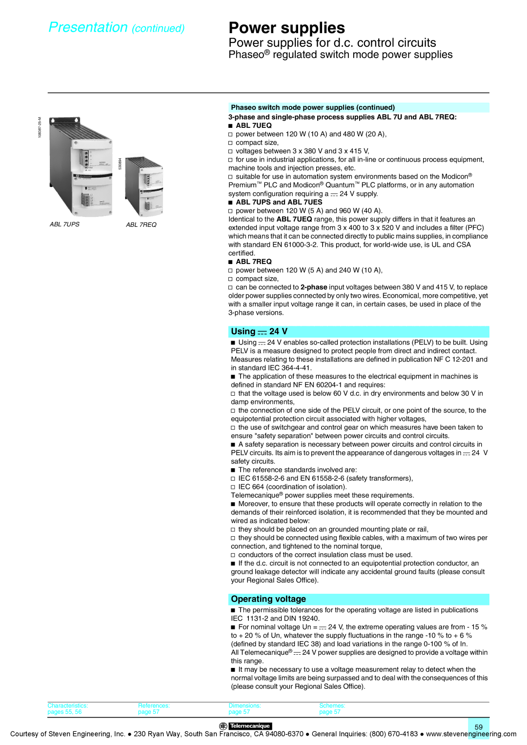 Quantum Instruments Splitter Boxes manual Using c 24, Operating voltage, ABL 7UPS and ABL 7UES, ABL 7REQ 