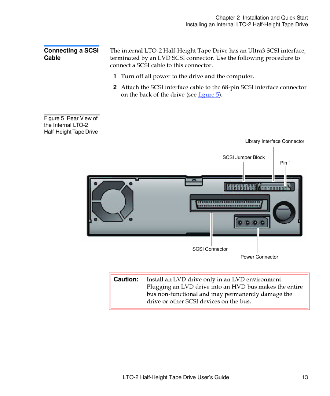 Quantum manual Rear View Internal LTO-2 Half-Height Tape Drive 