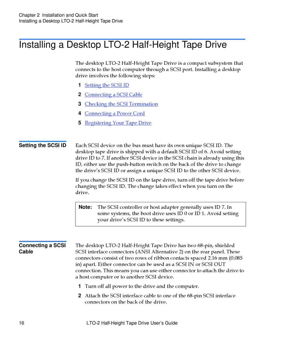 Quantum manual Installing a Desktop LTO-2 Half-Height Tape Drive 