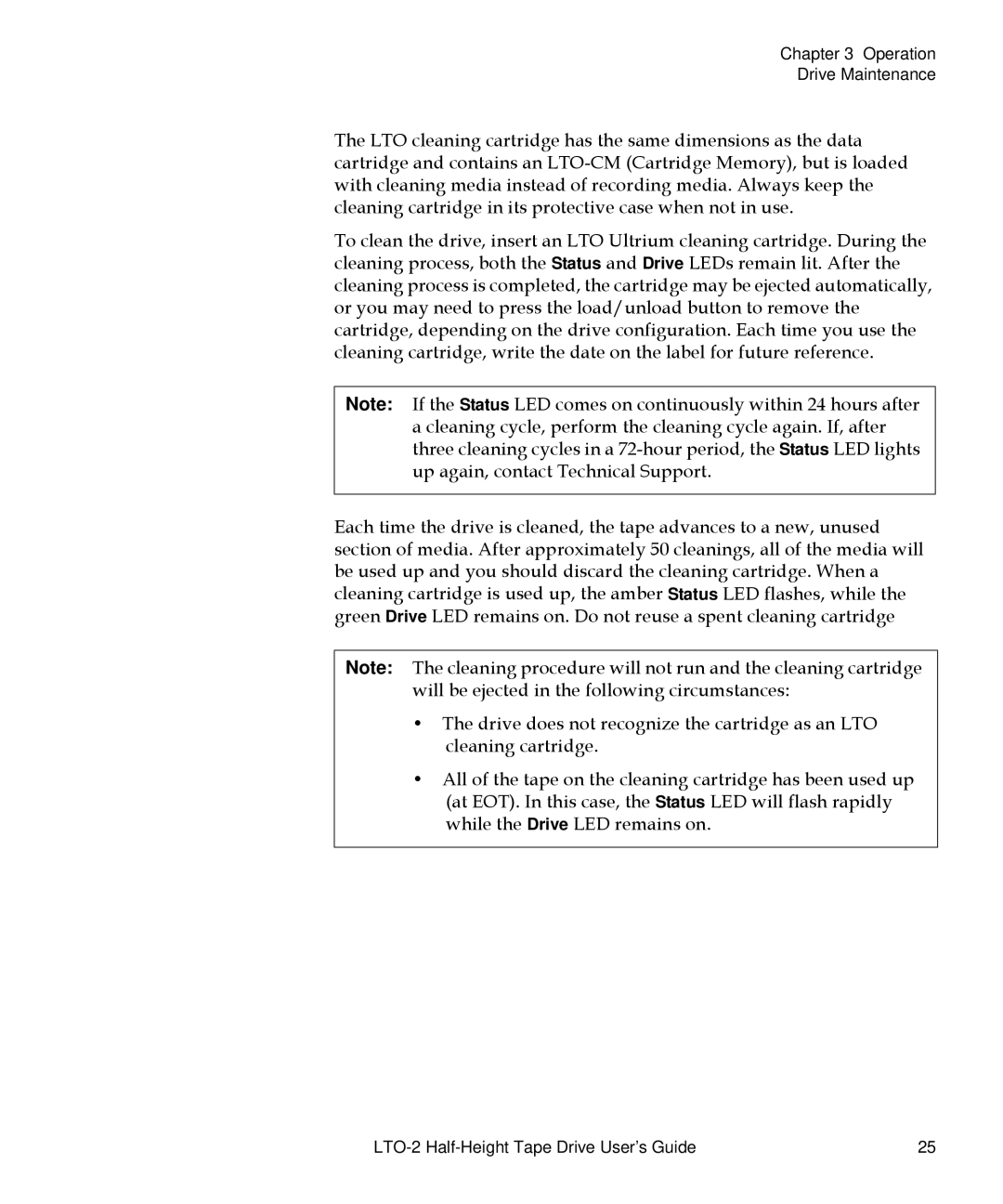 Quantum LTO-2 manual Operation Drive Maintenance 