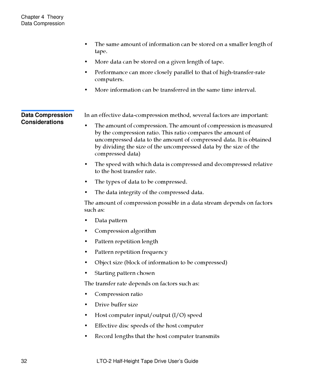 Quantum LTO-2 manual Data Compression Considerations 