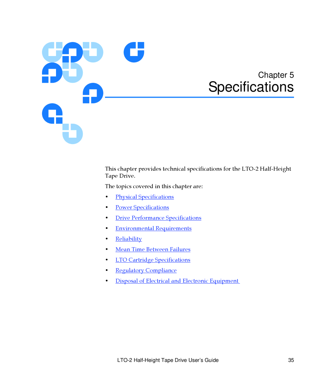 Quantum LTO-2 manual 5Specifications 