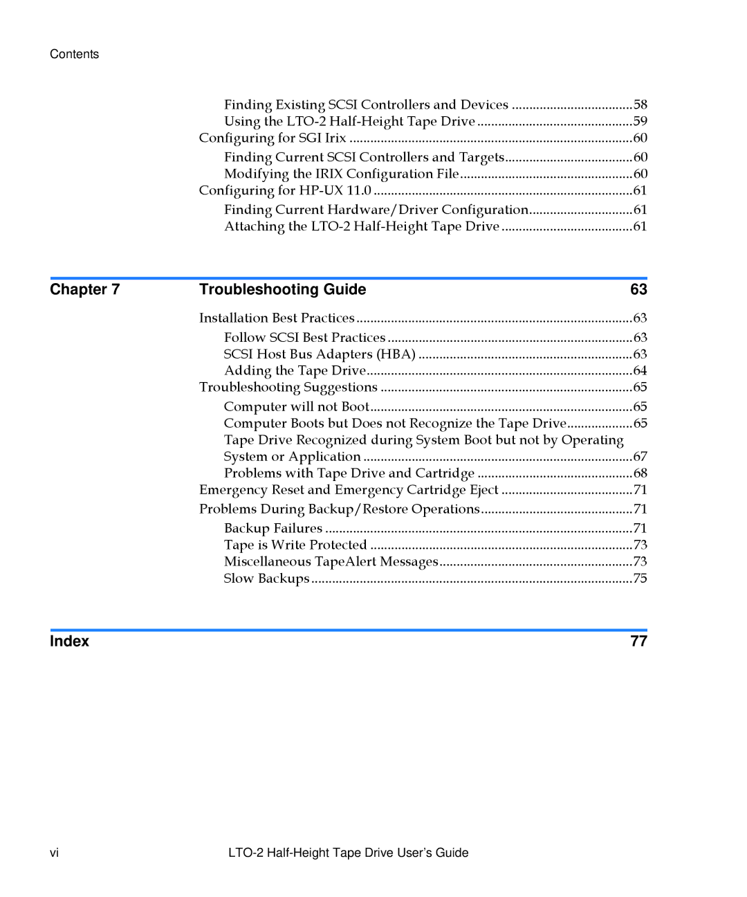 Quantum LTO-2 manual Chapter Troubleshooting Guide 