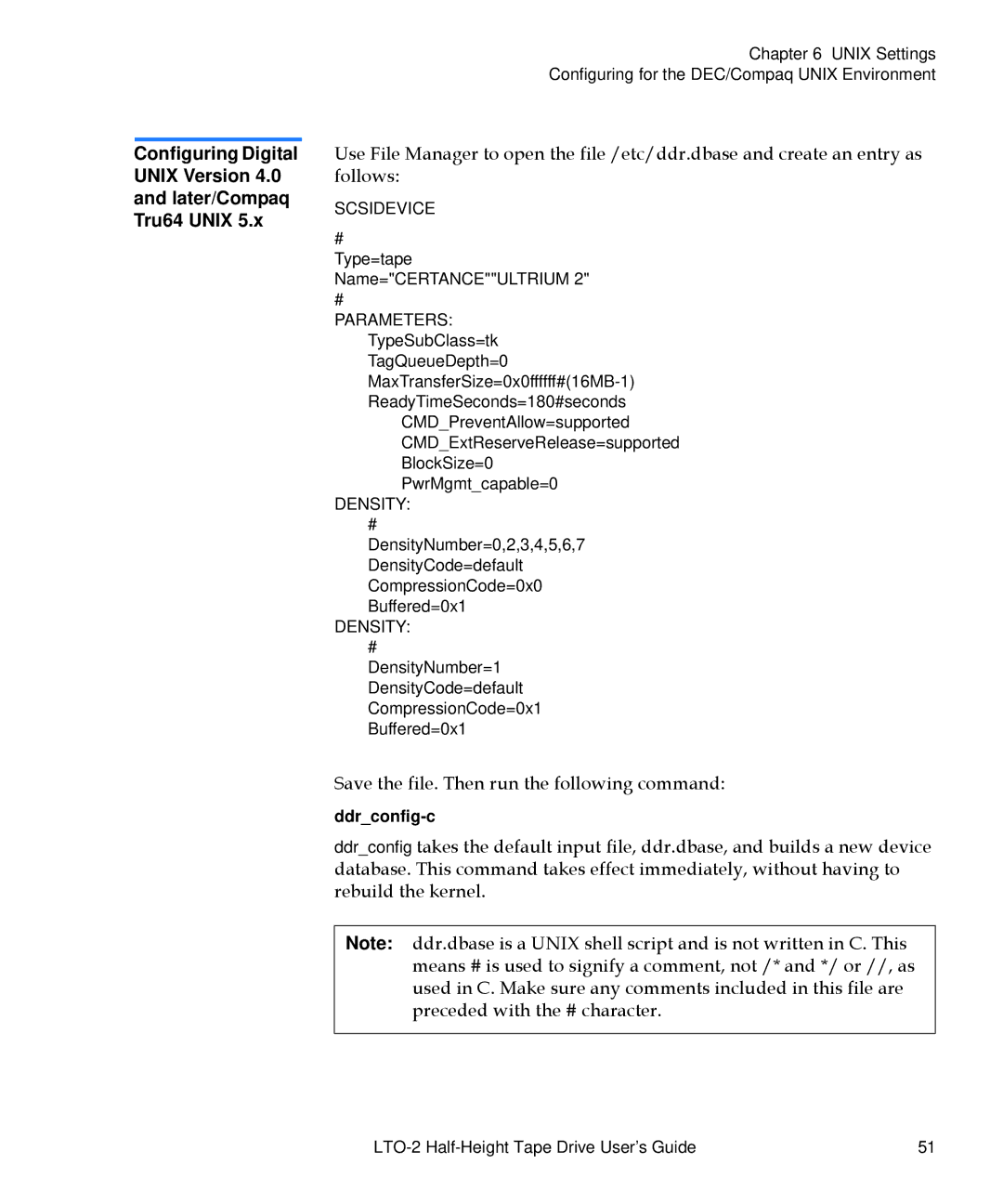 Quantum LTO-2 manual Save the file. Then run the following command, Parameters 