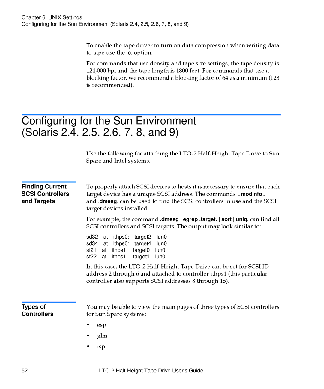 Quantum LTO-2 manual Finding Current, Targets, Types, Controllers 