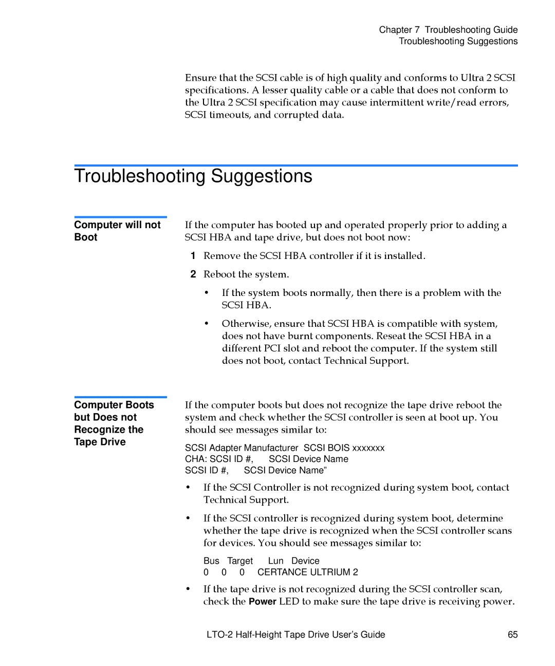 Quantum LTO-2 manual Troubleshooting Suggestions 