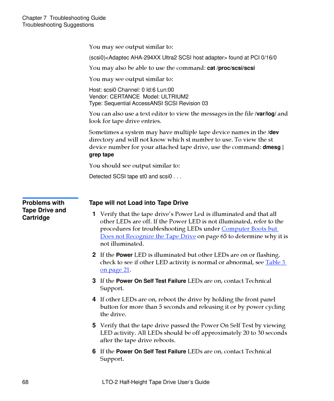 Quantum LTO-2 manual Problems with Tape Drive and Cartridge, Tape will not Load into Tape Drive 