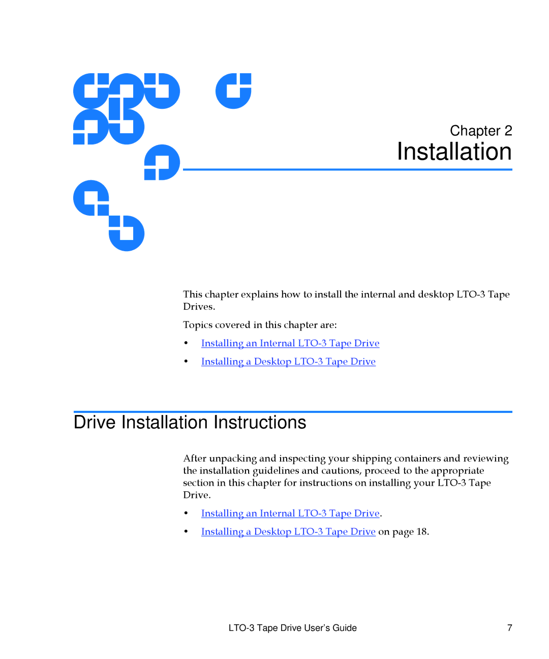 Quantum LTO-3 manual 2Installation, Drive Installation Instructions 