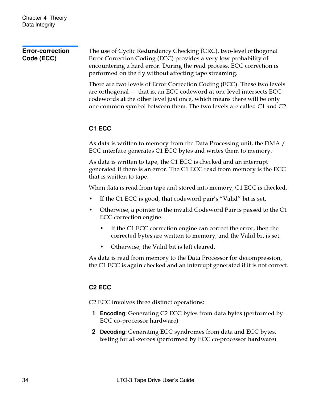 Quantum LTO-3 manual C1 ECC 