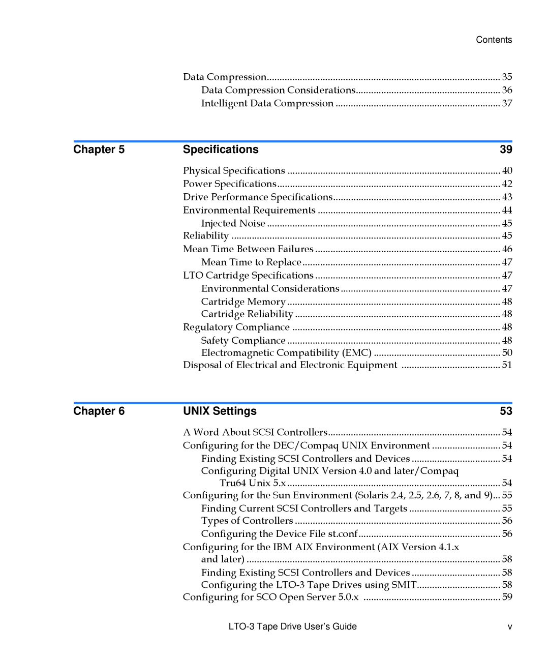 Quantum LTO-3 manual Chapter Specifications 