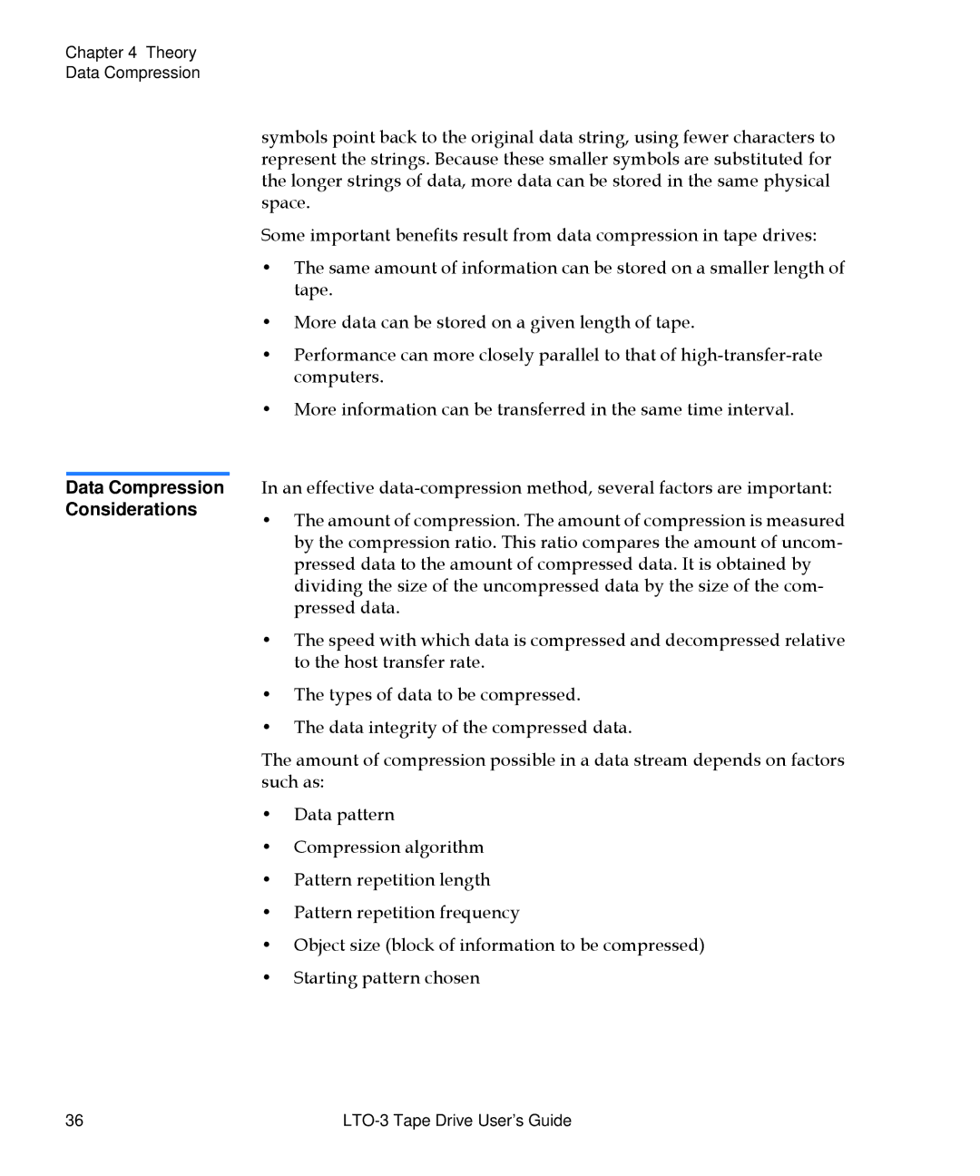 Quantum LTO-3 manual Data Compression Considerations 