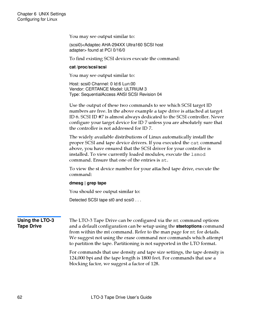 Quantum LTO-3 manual You may see output similar to 