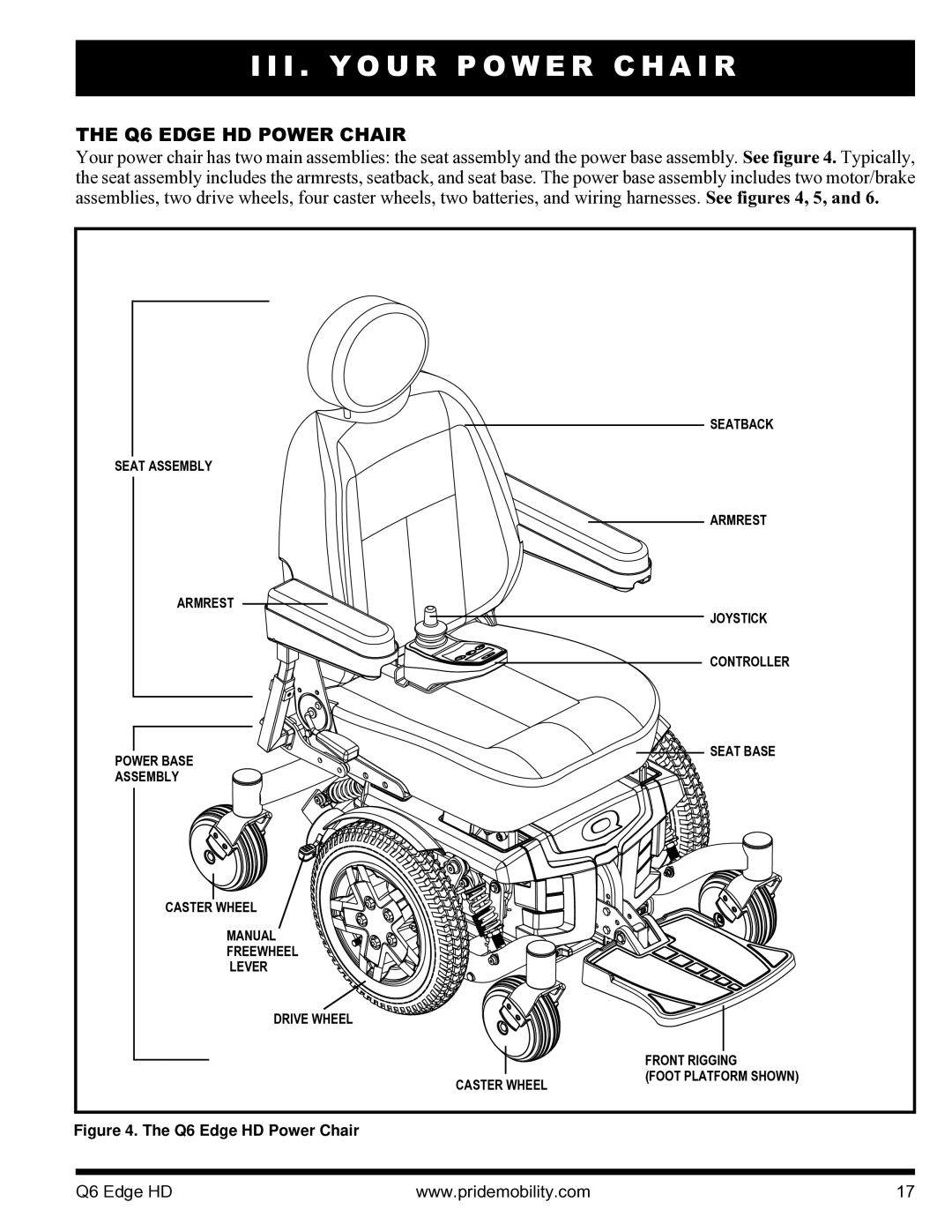 Quantum manual I . Y O U R P O W E R C H a I R, Q6 Edge HD Power Chair 