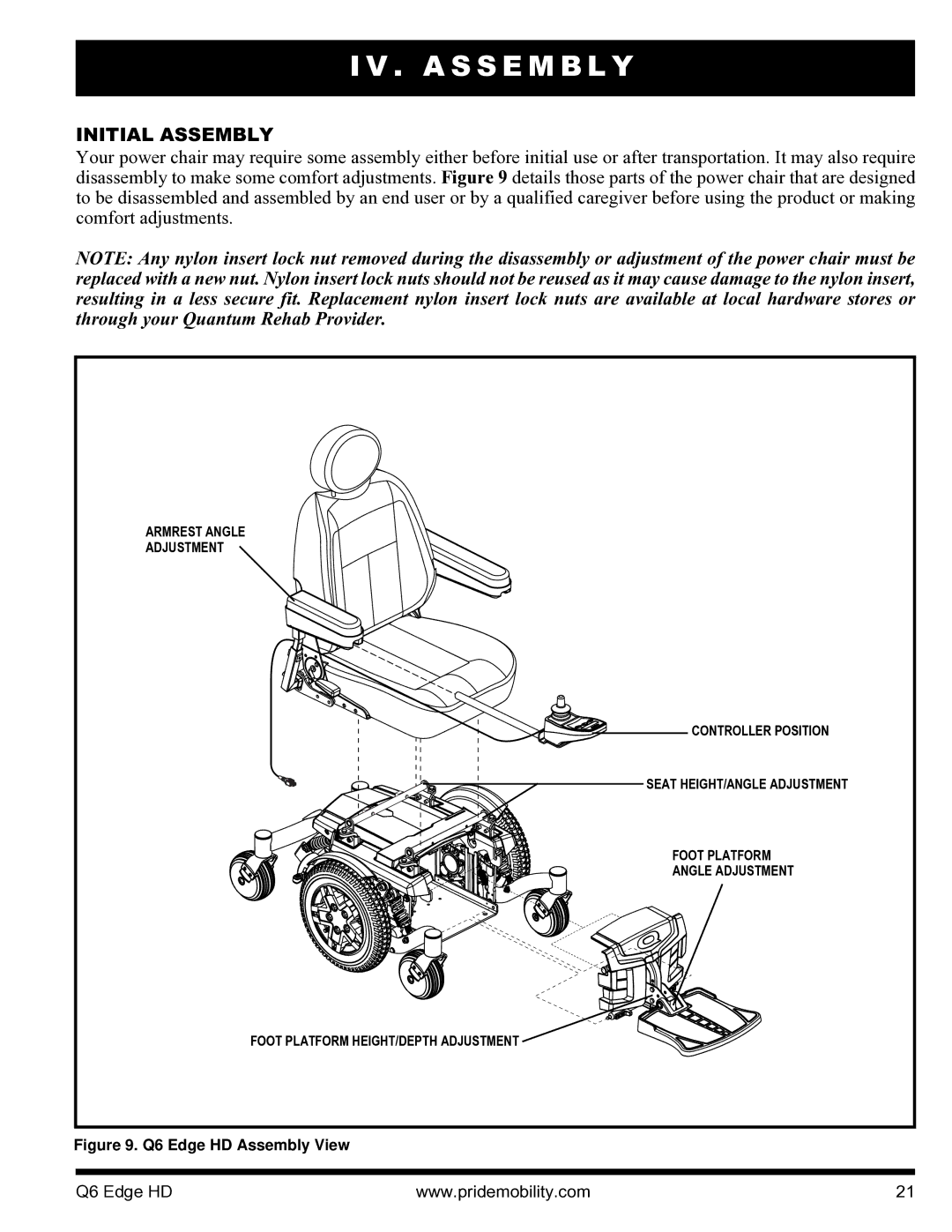 Quantum Q6 Edge HD manual A S S E M B L Y, Initial Assembly 