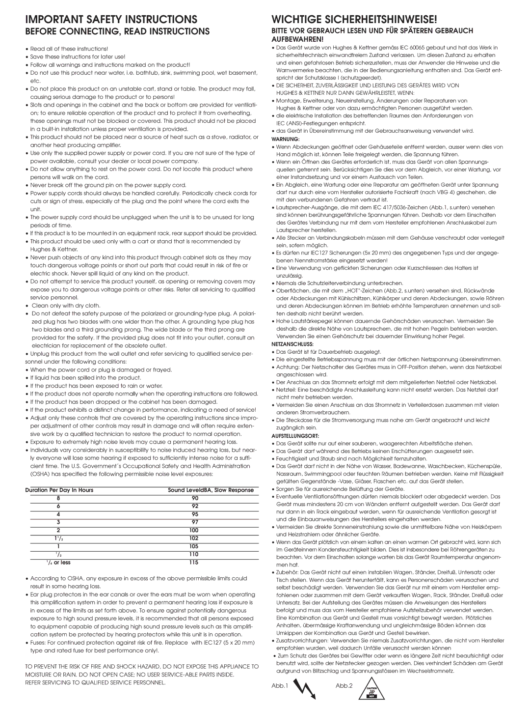 Quantum QT600 manual Important Safety Instructions 