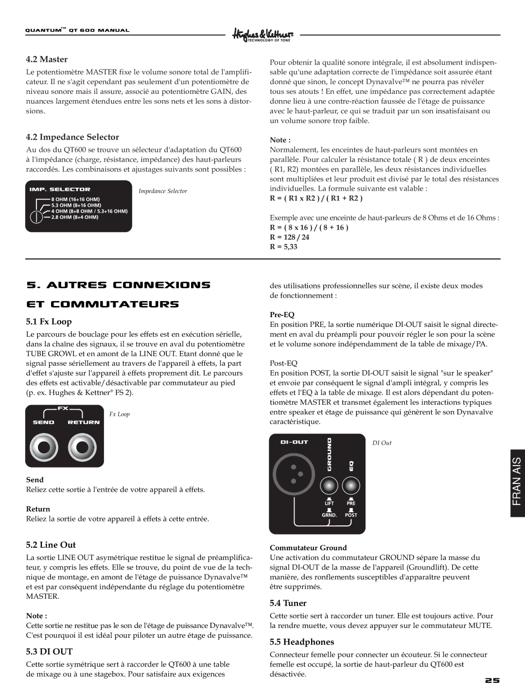 Quantum QT600 manual Autres connexions, Et commutateurs, Commutateur Ground 