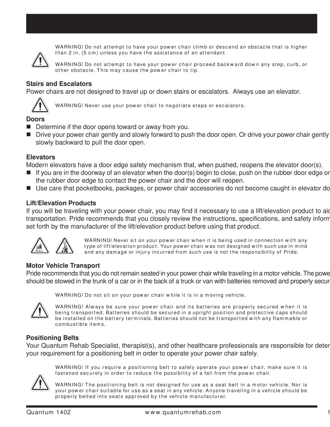 Quantum Quantum 1402 manual Stairs and Escalators, Doors, Elevators, Lift/Elevation Products, Motor Vehicle Transport 