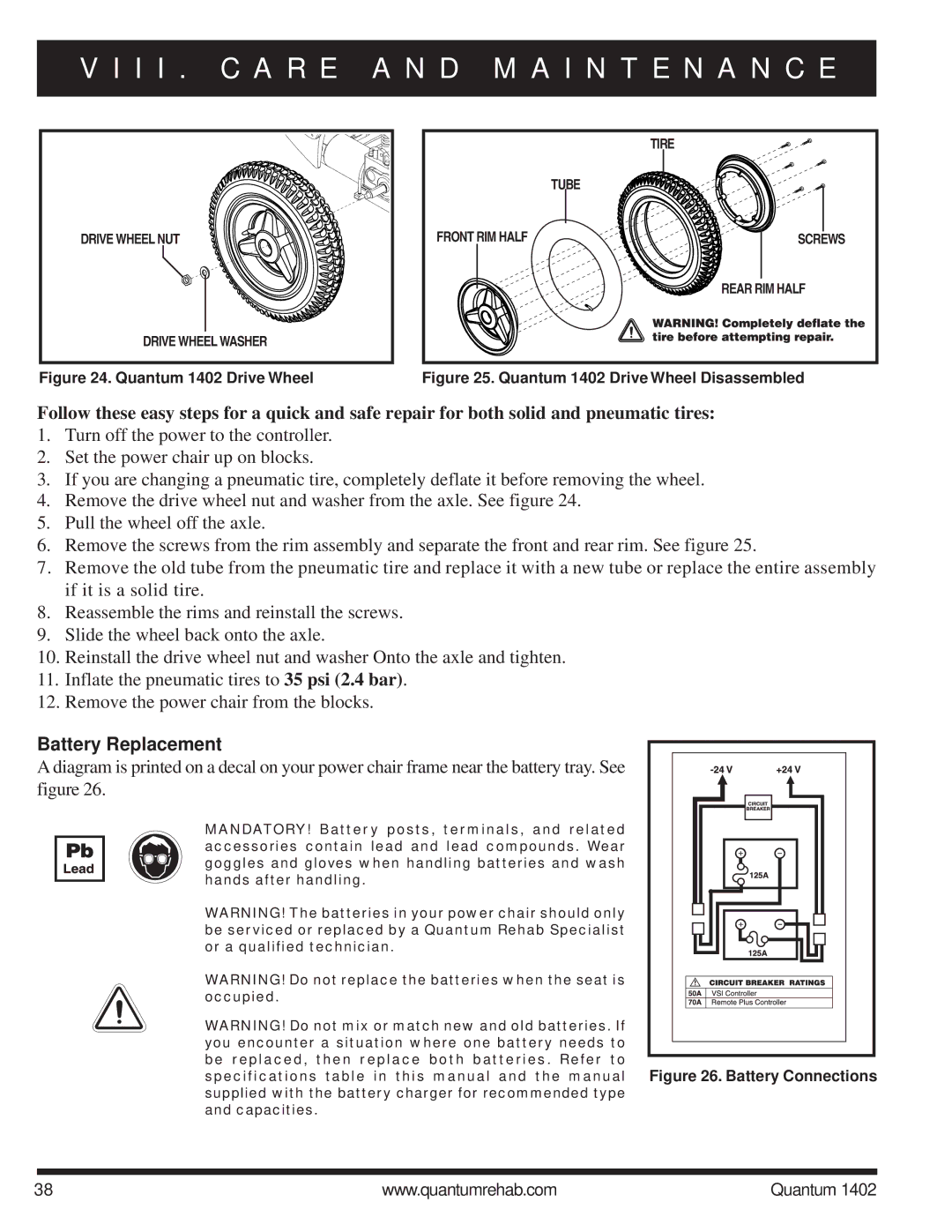 Quantum manual Battery Replacement, Quantum 1402 Drive Wheel 