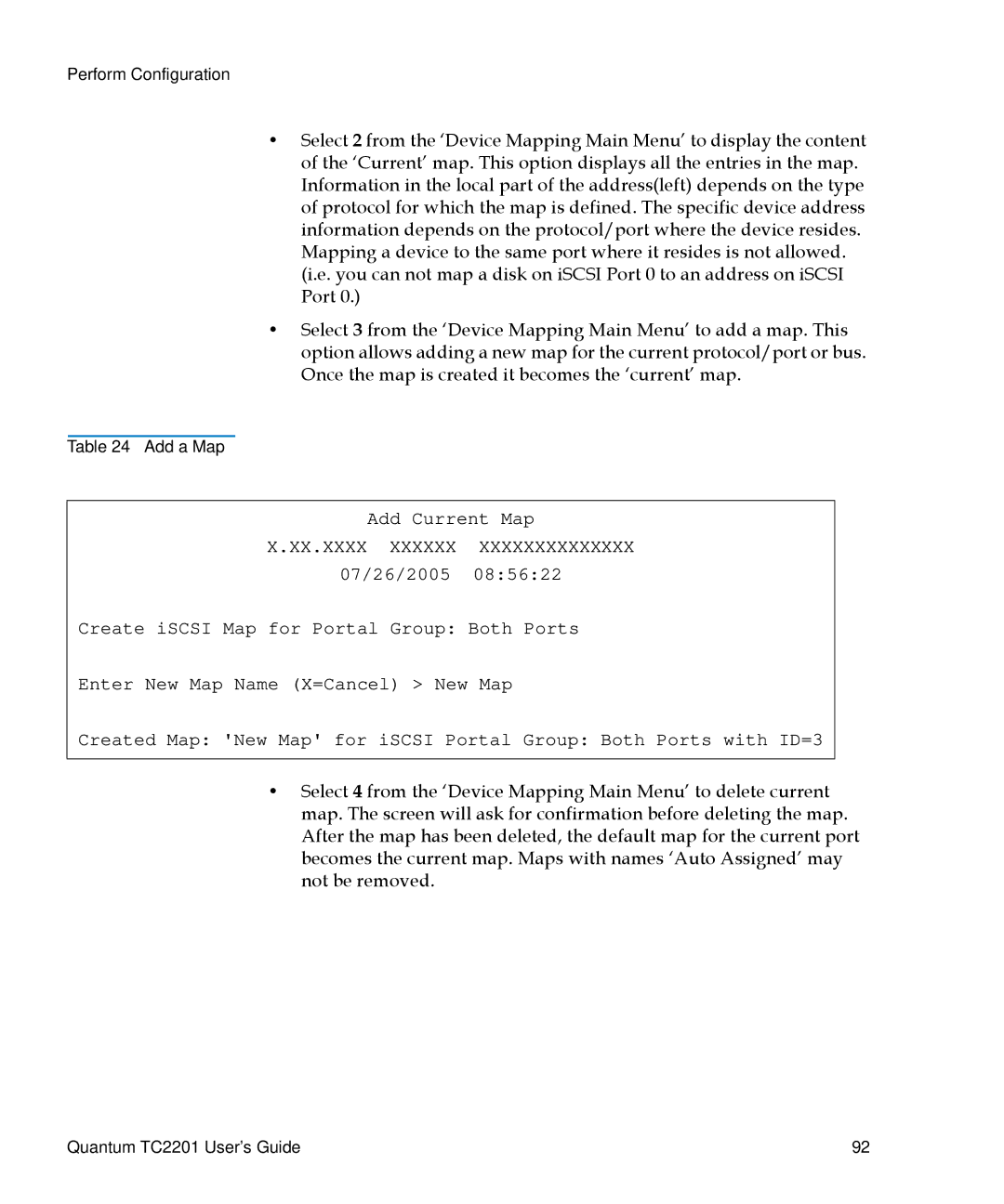 Quantum TC2201 manual Add Current Map 