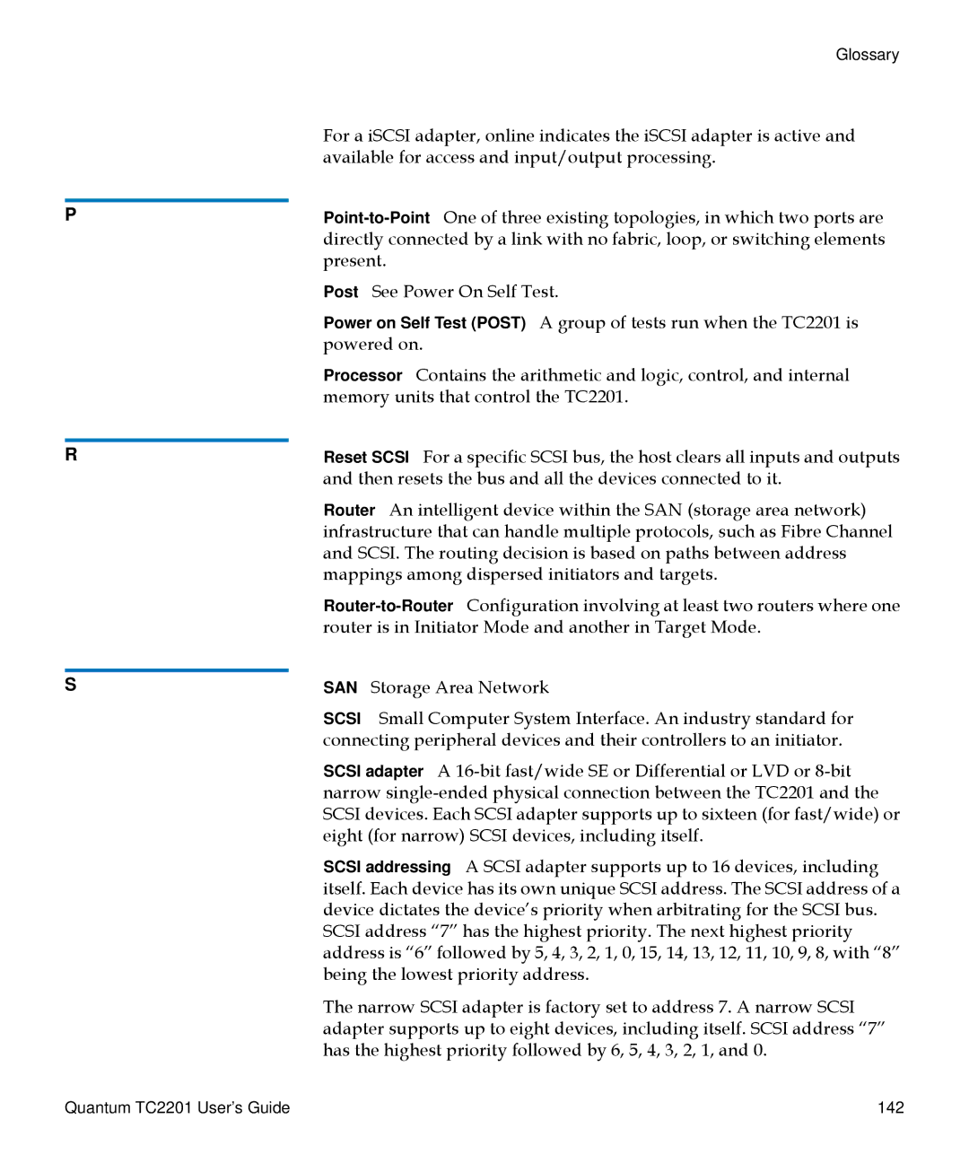 Quantum manual Quantum TC2201 User’s Guide 142 