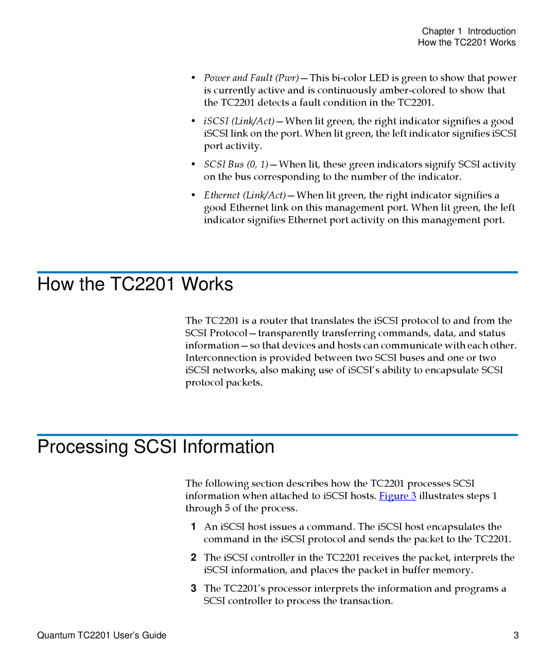 Quantum manual How the TC2201 Works, Processing Scsi Information 