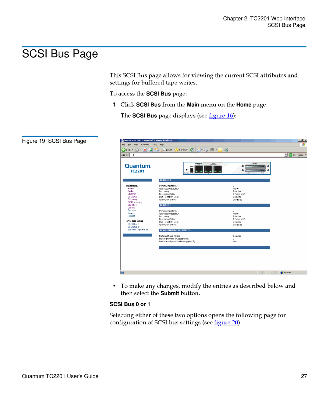 Quantum TC2201 manual Scsi Bus 