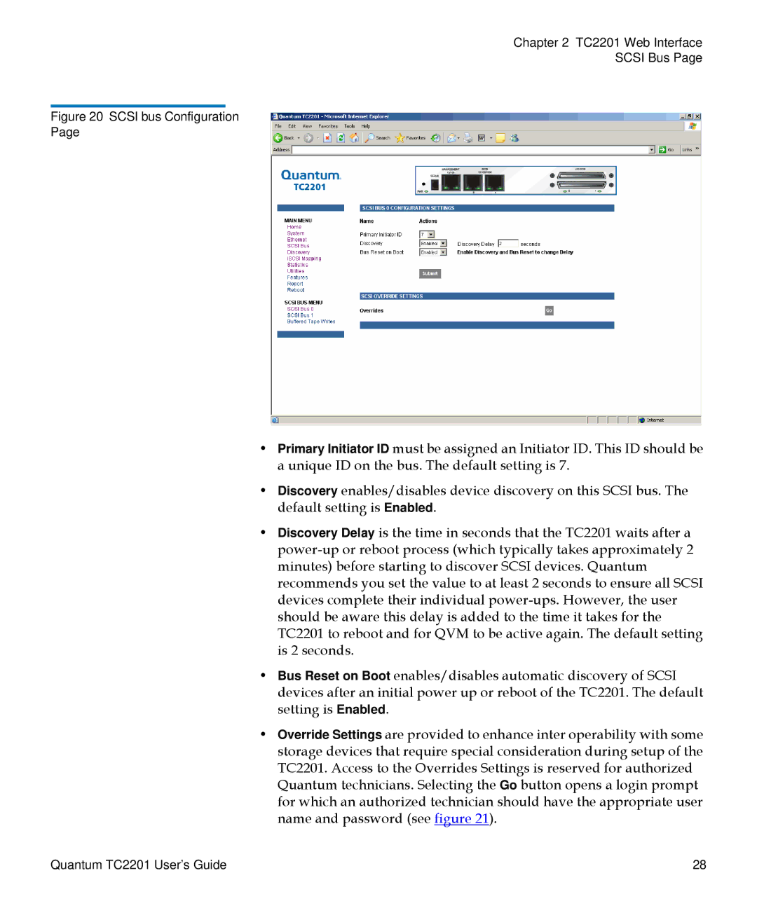 Quantum TC2201 manual Scsi bus Configuration 