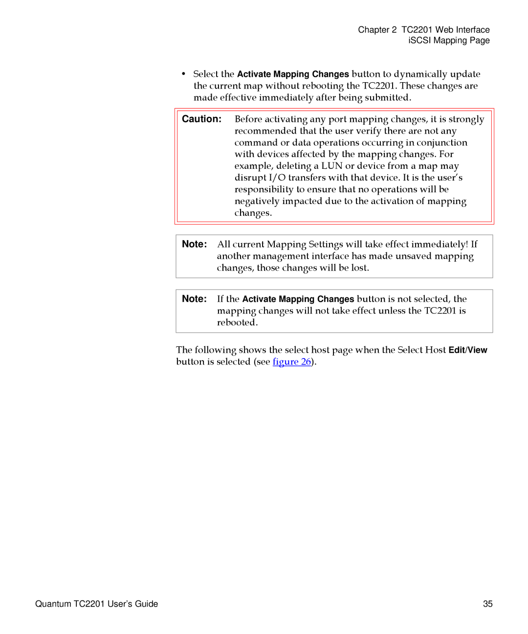 Quantum manual TC2201 Web Interface ISCSI Mapping 