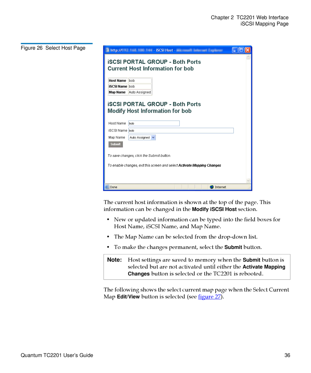 Quantum TC2201 manual Select Host 