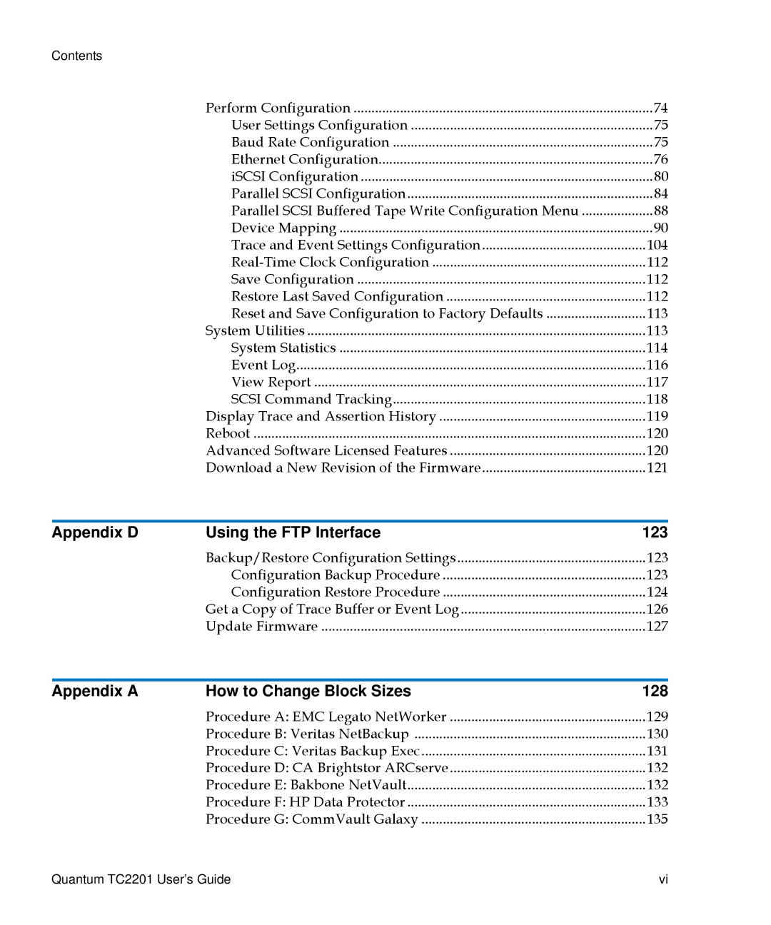 Quantum TC2201 manual Appendix D Using the FTP Interface 123 