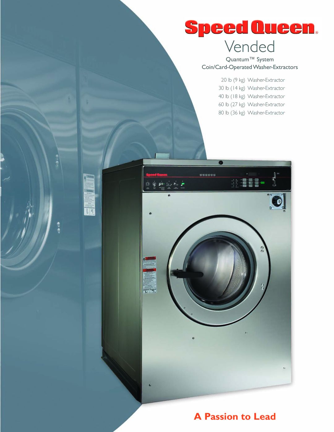 Quantum manual Vended, Quantum System Coin/Card-Operated Washer-Extractors 