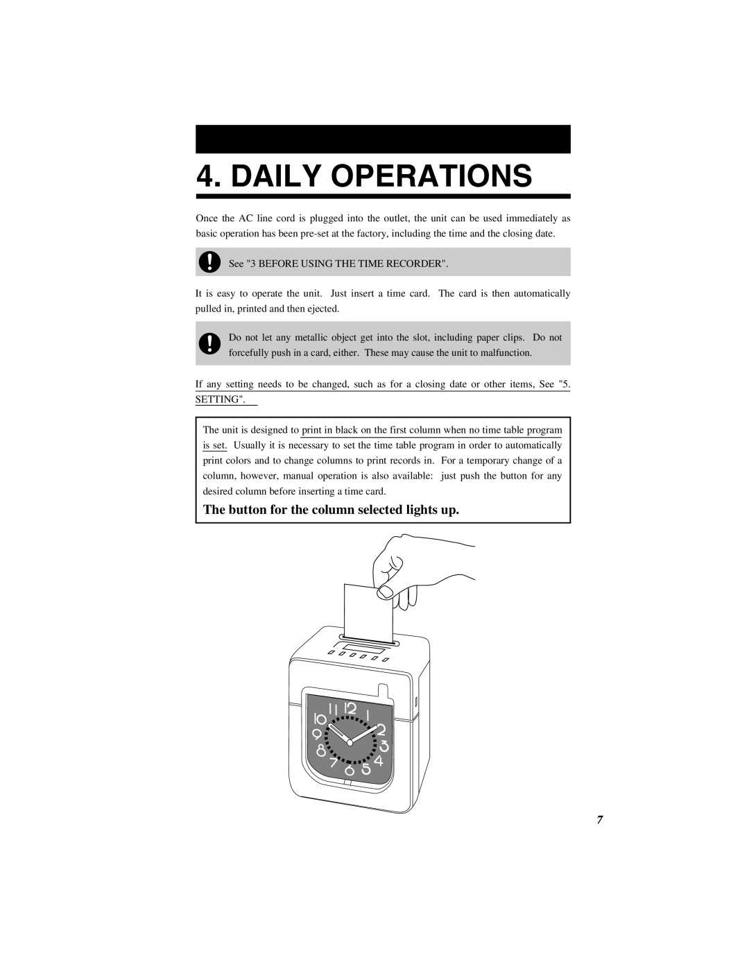 Quartz 500 operation manual Daily Operations 